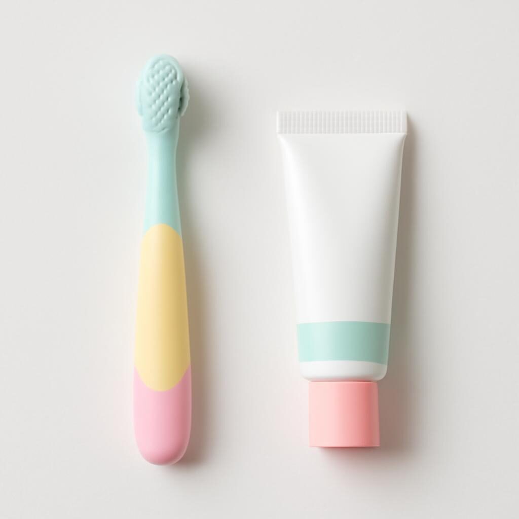 Brosse à dents bébé et dentifrice fluoré pour enfant en bas âge