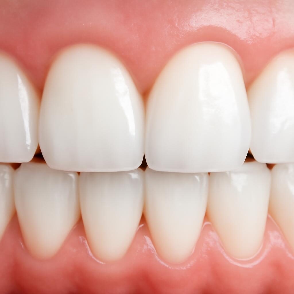 Gencives saines et dents propres après hygiène buccale rigoureuse