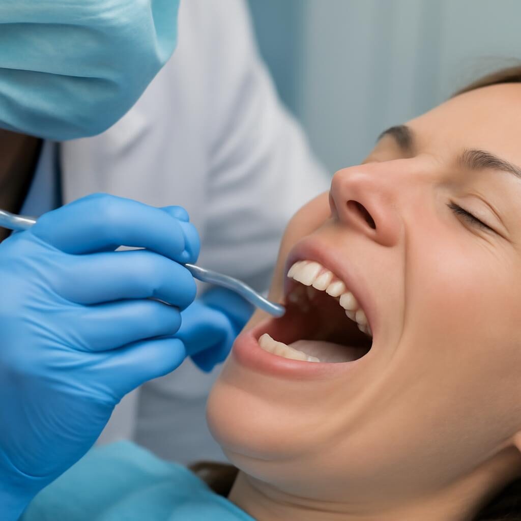 Dentiste appliquant un vernis désensibilisant sur les racines dentaires exposées