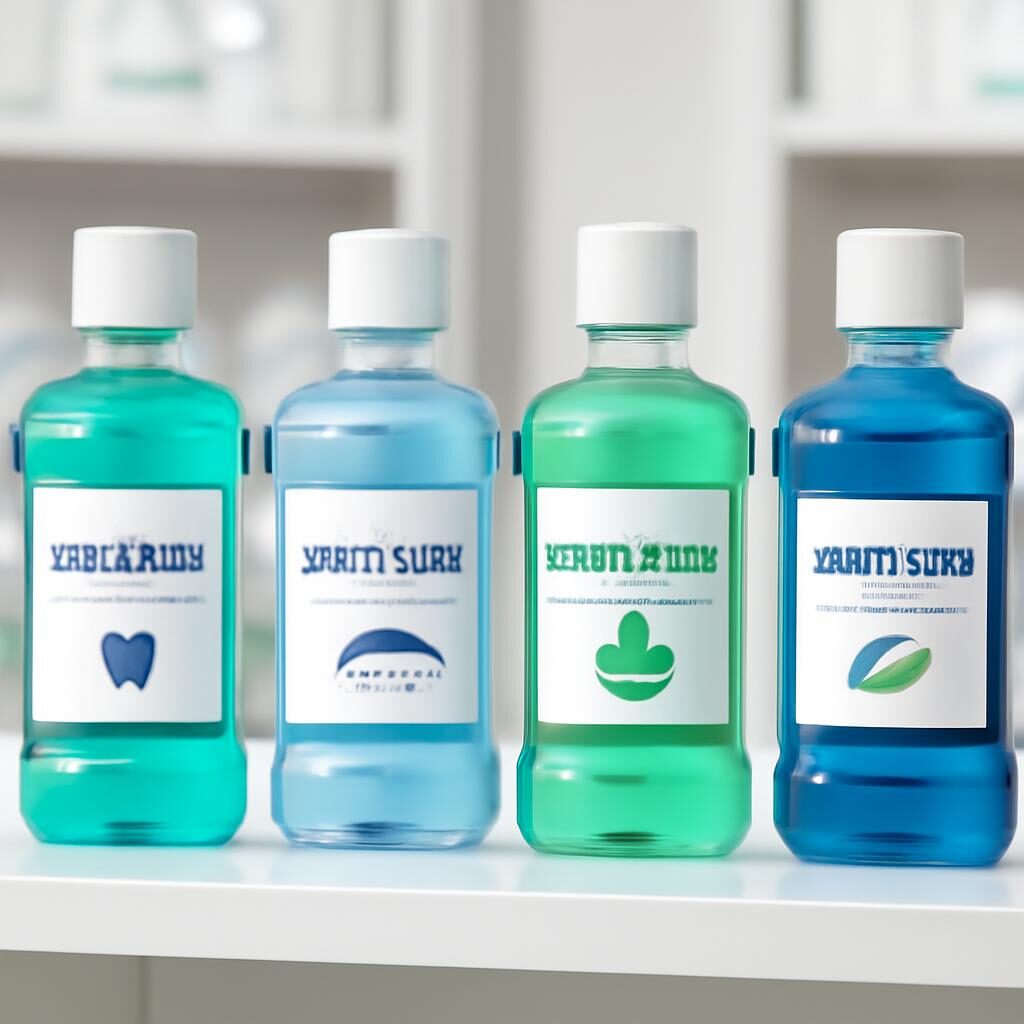 Différents bains de bouche disponibles en pharmacie