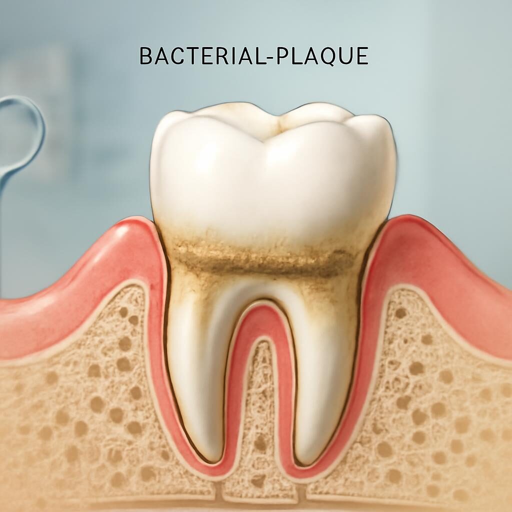 Plaque bactérienne au niveau gingival — anatomie dentaire