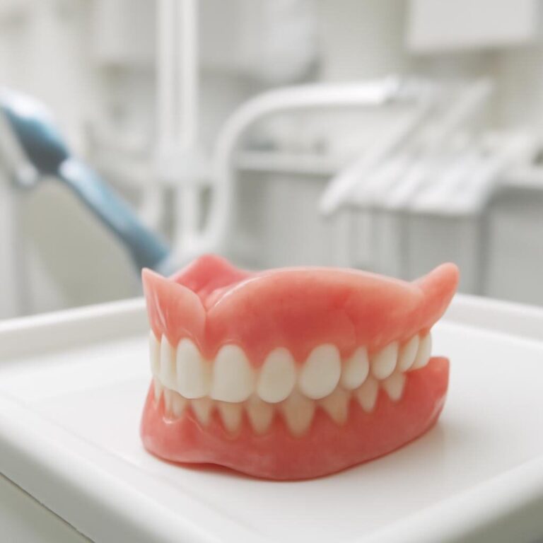 Prothese dentaire complete amovible sur plateau clinique