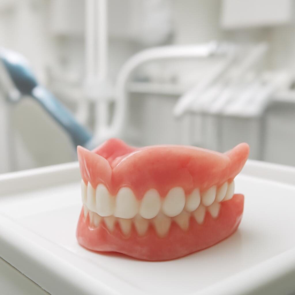Prothese dentaire complete amovible sur plateau clinique