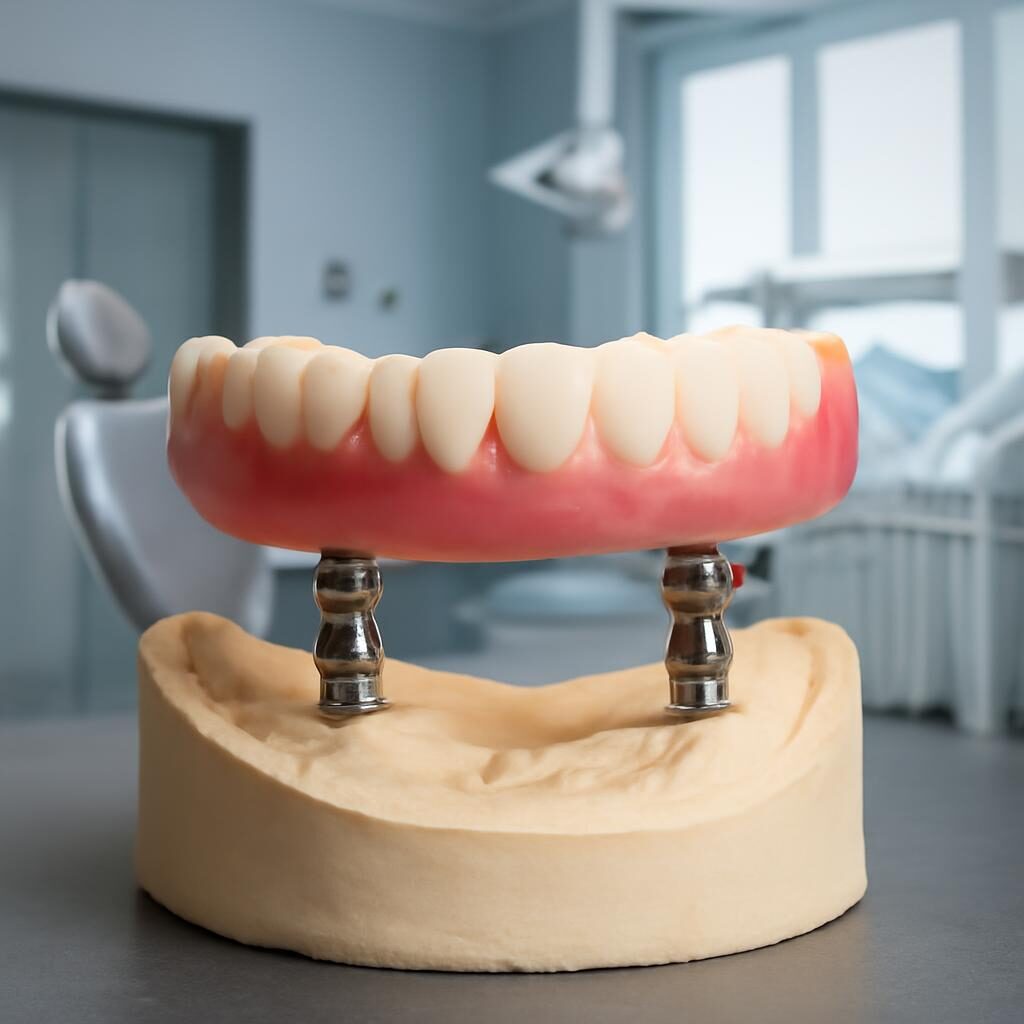 Prothèse amovible implants : démonstration sur modèle anatomique