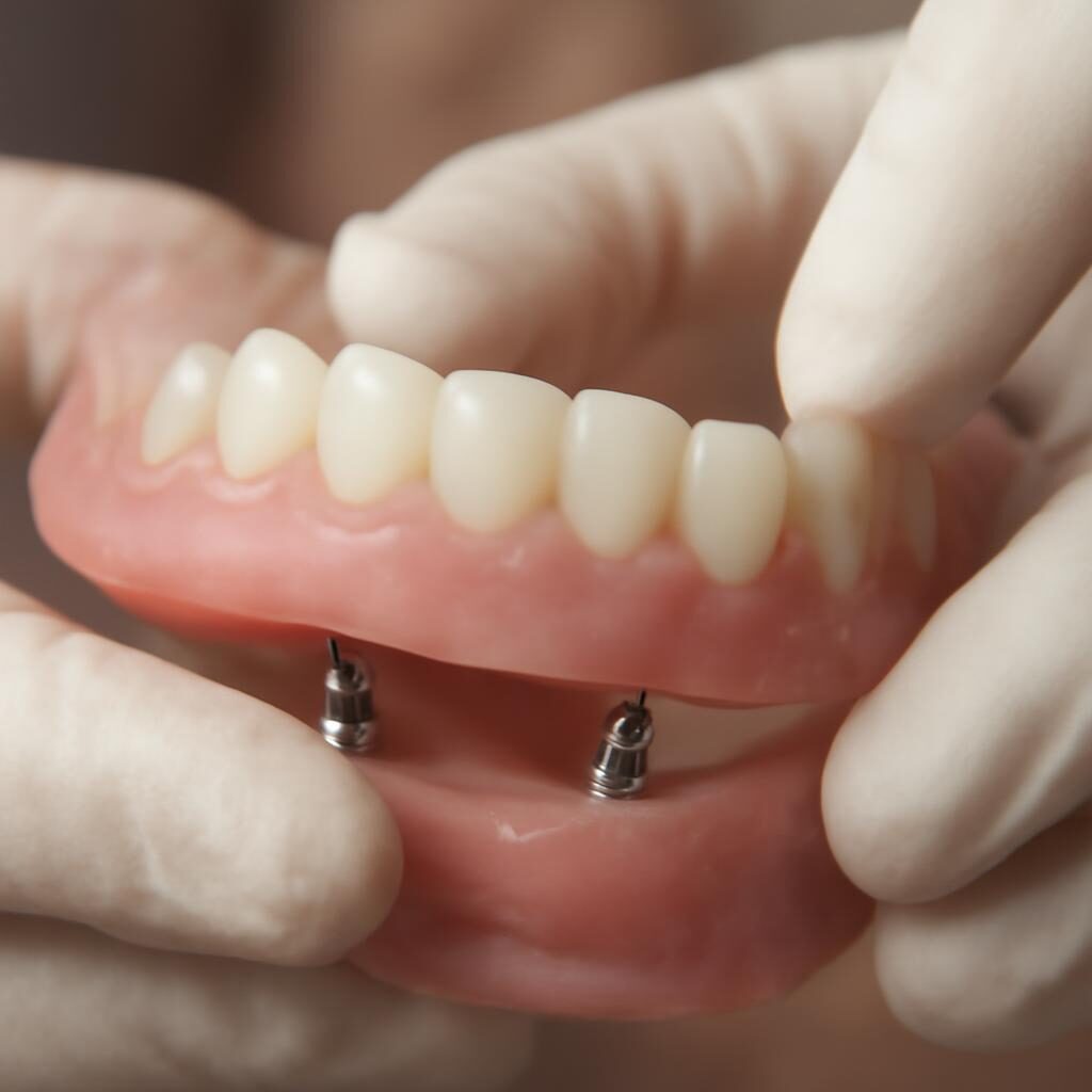 Overdenture clipsée sur deux attachements locator implantaires