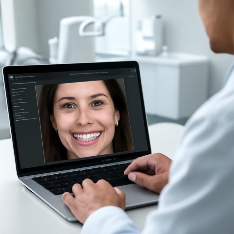 Logiciel Digital Smile Design sur ecran avec photo patient