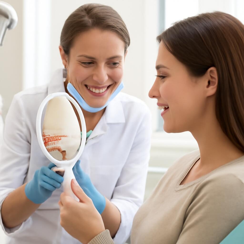 Dentiste presentant un mock-up de smile design au patient