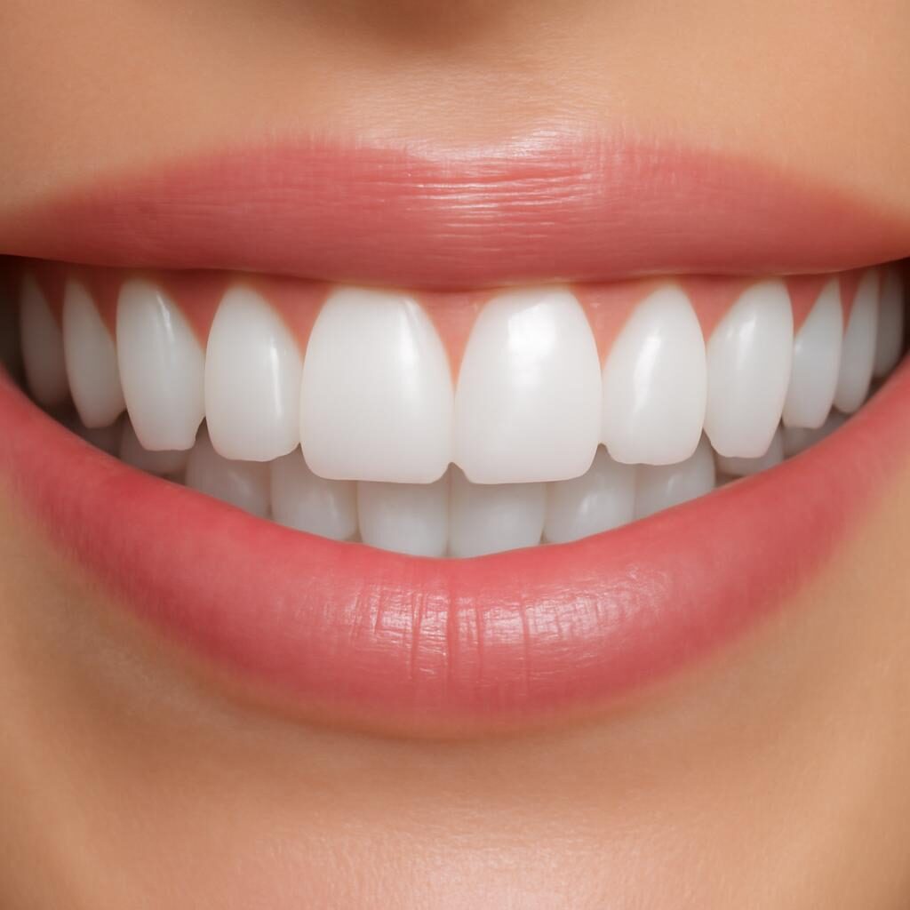 Resultat de smile design : sourire symetrique avec facettes ceramique