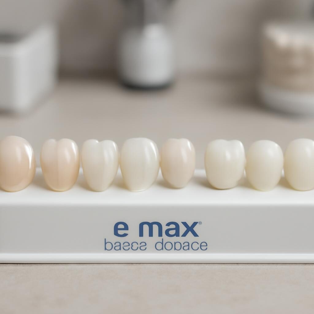 Facettes en e.max et zircone sur plateau dentaire au laboratoire